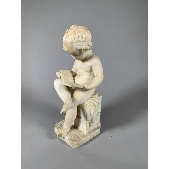 19th Century Marble Sculpture The Reader After Canova For Sale