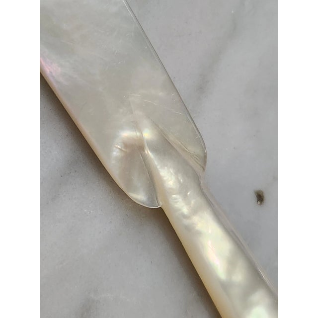 Contemporary Vintage Hand Carved Mother-Of-Pearl Caviar Spreader Knife For Sale - Image 3 of 7
