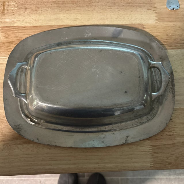 John Alden New York Pewter Covered Serving Dish