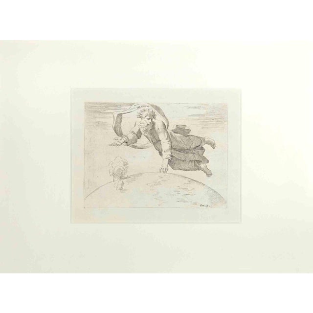 Giovanni Lanfranco, Genesis 5, Old Testament Story, Etching, 1607 For Sale - Image 3 of 3