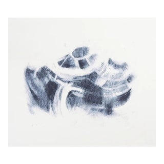 Late 20th Century Abstract in Dark Blue Drawing For Sale