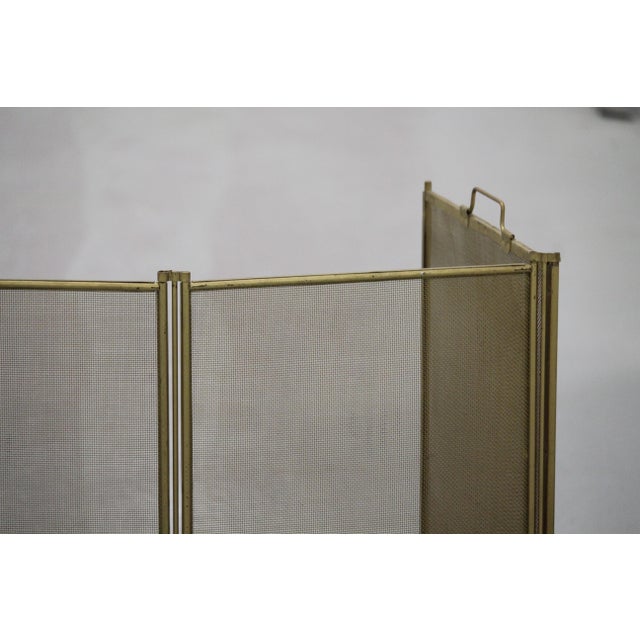 Minimalist Gold Foldable Fireplace Screen, 1950s For Sale - Image 10 of 11