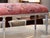 A long and graceful Louis XVI banquette with a painted frame in soft gray-white. The seat rail is carved with a continuous...