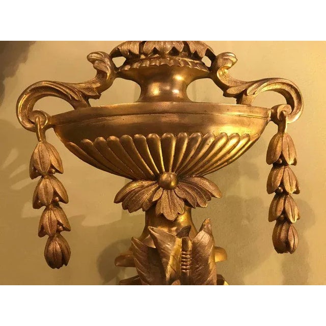 Bronze 3-Light Sconces in an Urn Form - A Pair For Sale - Image 10 of 10