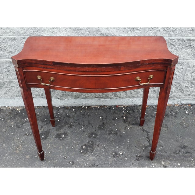 George V Solid Mahogany Console Game Table, Circa 1920s For Sale - Image 13 of 13