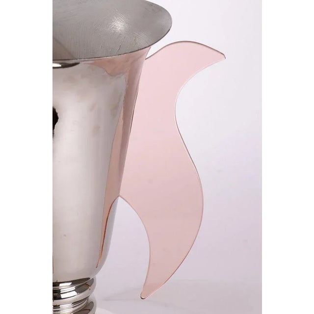 French Art Deco Silver-Plated Uplighter Table Lamp, 1930s For Sale - Image 9 of 10