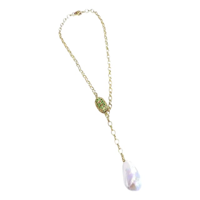 Bochic “Capri” Vintage Pearl, Ruby & Multi Gem Necklace Set In 18K & Silver For Sale