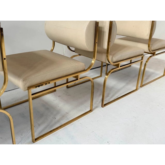 Set 6 Brass Dining Chairs, 1980 For Sale In Chicago - Image 6 of 16