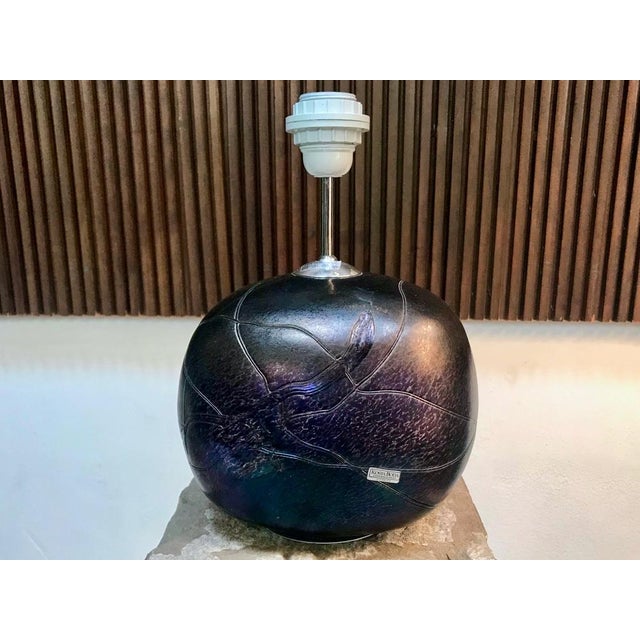 Textile Art Glass Table Lamp by B. Vallien for Kosta Boda For Sale - Image 7 of 18