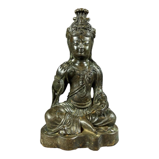 1920s Seated Bronze Bodhisattva For Sale