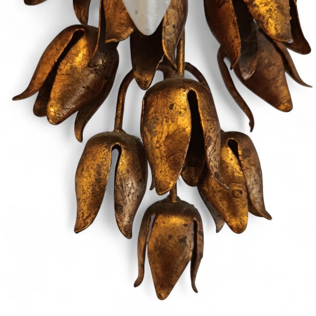 White and Gold Wisteria Wall Lights by Hans Kögl, 1950s, Set of 2 For Sale - Image 6 of 10