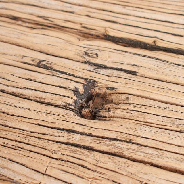 1920s Antique Rustic Elm Coffee Table Ax, 1920s For Sale - Image 5 of 8