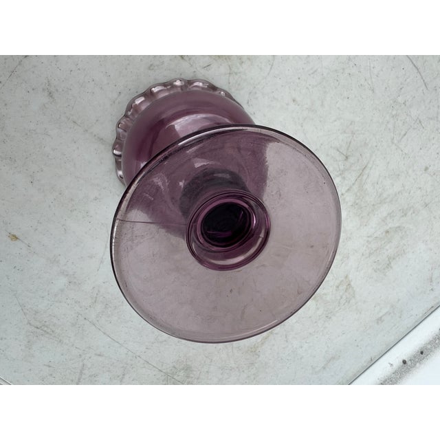 Vintage Stemmed Purple Glass Bowl, Goblet by Imperial Ohio Glass Co. For Sale In West Palm - Image 6 of 8