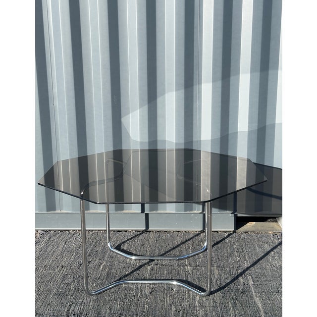 Vintage Table in Glass and Metal, 1970 For Sale - Image 11 of 11