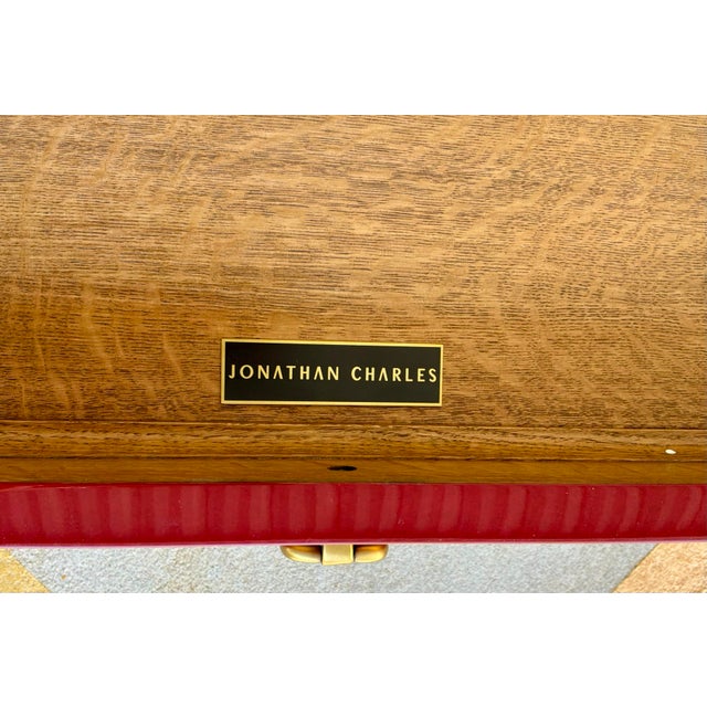 Jonathan Charles Red Lacquer Polly Rose Cocktail Table For Sale In Atlanta - Image 6 of 8