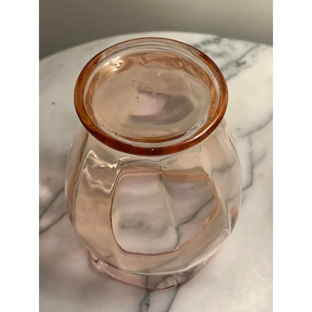 Vintage Scalloped Trim Pink Glass Vase For Sale - Image 9 of 10