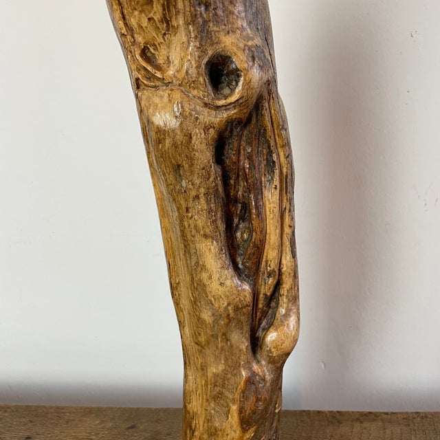 Folk Art Naïve Mary Sculpture in Carved Root Wood, 1800s For Sale - Image 6 of 10
