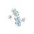 Art Deco 18k White Gold Floral Blue Topaz Diamond Stud Earrings- 2 Pieces For Sale - Image 3 of 8