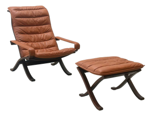 Set of Flex Lounge Chair and Ottoman by Ingmar Relling for Westnofa, Norway, 1960s