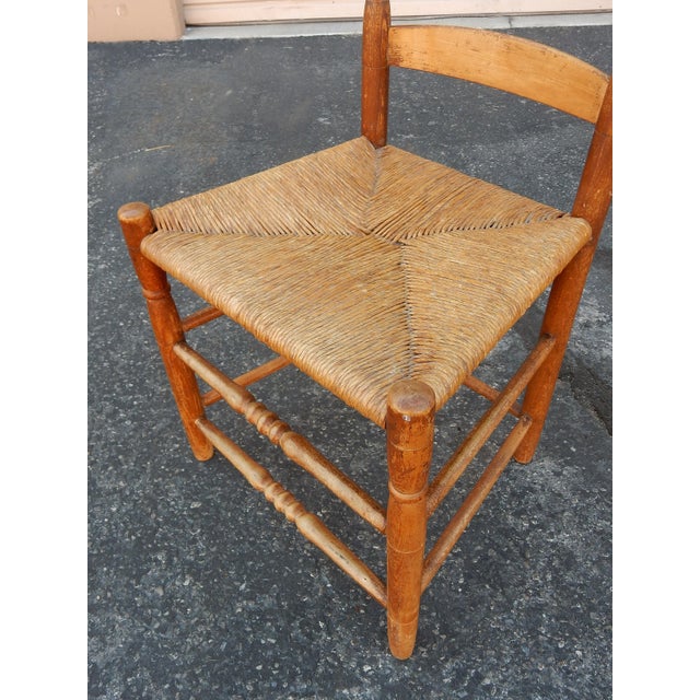 w.f. Whitney Design Ladder Back Shaker Farm House Chairs With Rush Seating 4 For Sale In Las Vegas - Image 6 of 13
