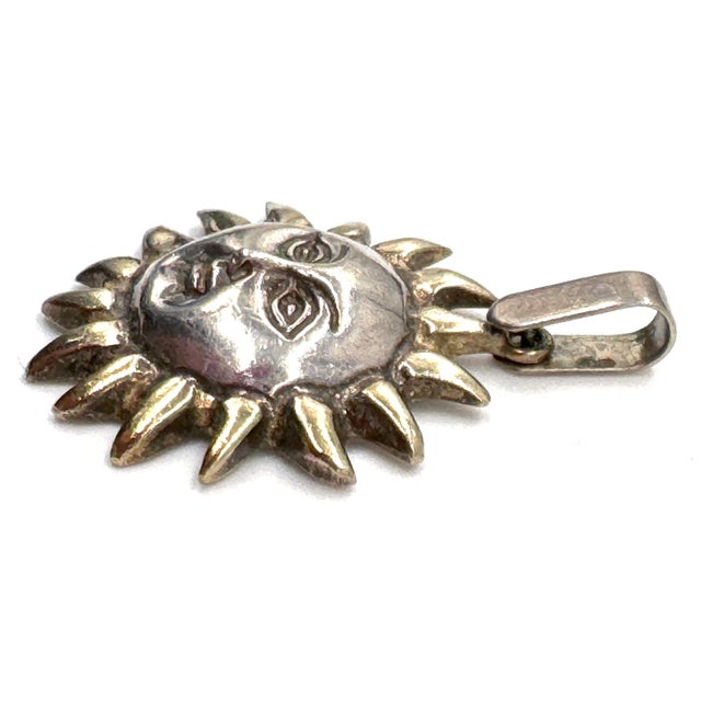 Sergio Bustamante Sterling Silver & Gilt Sun Face Pendant Limited Edition 6/99 For Sale - Image 14 of 18