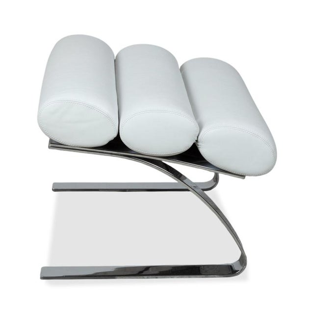 Set of Sinus Lounge Chair and Ottoman in White Leather and Chrome from Cor For Sale - Image 17 of 18