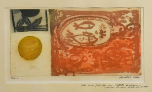 Nino Cordio, Fishes, Etching, 1965