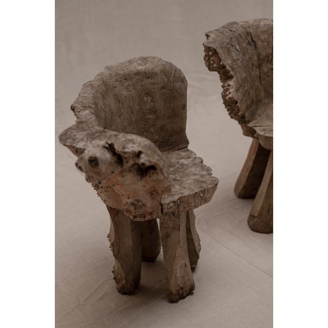Vintage Sculptural Burlwood Side Chairs, 1970s, Set of 2 For Sale - Image 11 of 16
