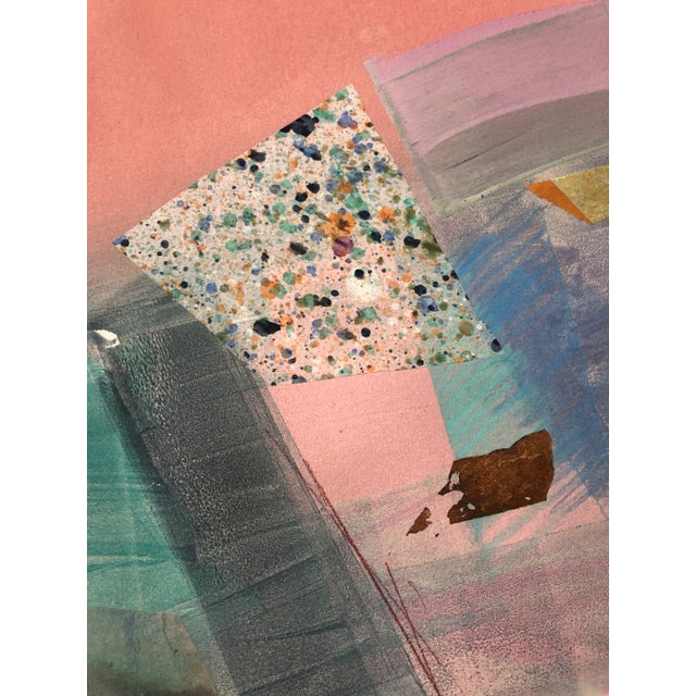 This 1980's abstract lithograph lends a lyrical tone to any space in your eclectic home. Signed Rodriguez (illegible first...