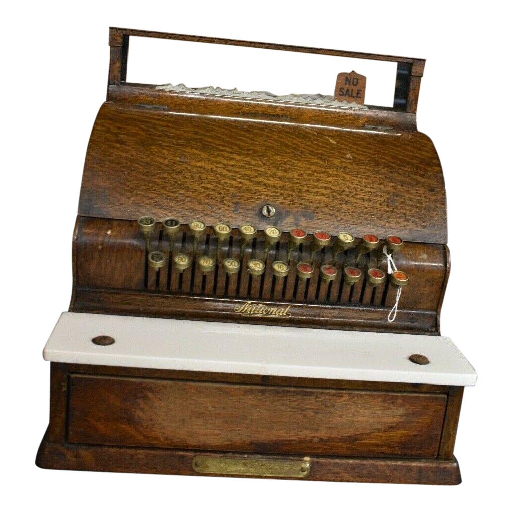 1923 Antique National Cash Register 724 in Oak Finish Chairish