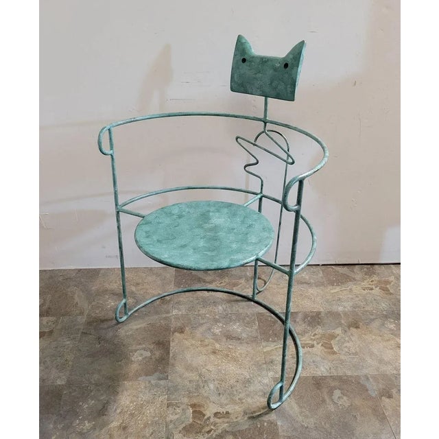 Rare Postmodern Stéphane Rondel “Cat Chair,” 1980s, Metal For Sale - Image 4 of 12