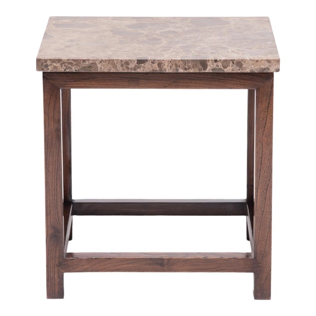 Chinese Marble Top Square Table For Sale