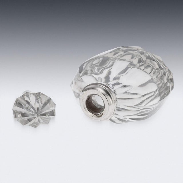 Metal Antique German Silver and Cut Glass Decanter, 1900s For Sale - Image 7 of 14