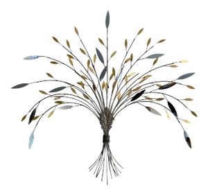 Curtis Jere Tree Branch Chrome and Brass Sculptural Metal Wall Sculpture, 1990s
