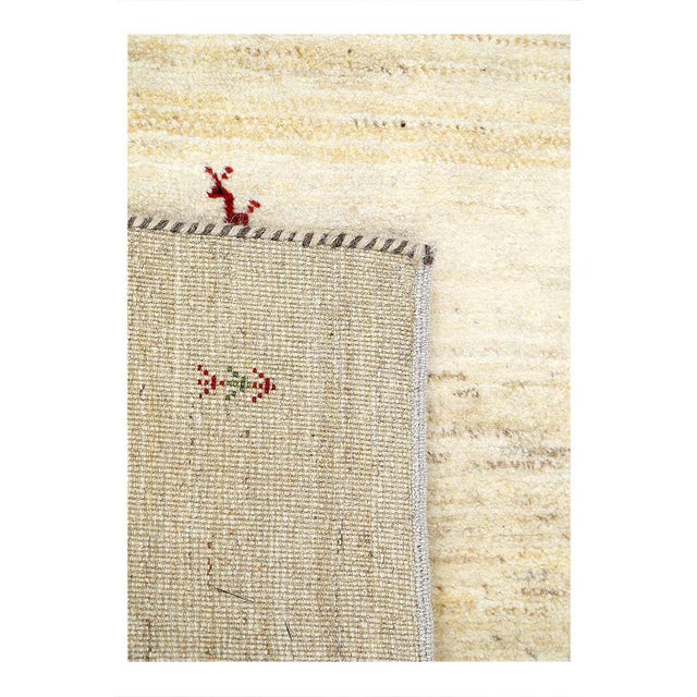 Traditional Pasargad DC Ivory Color Fine Hand Knotted Gabbeh Rug For Sale - Image 3 of 3