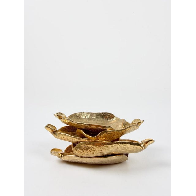 Vintage Brass Metal Flower Ashtray in the style of Gucci with Removable Petals, 1970s For Sale - Image 11 of 17