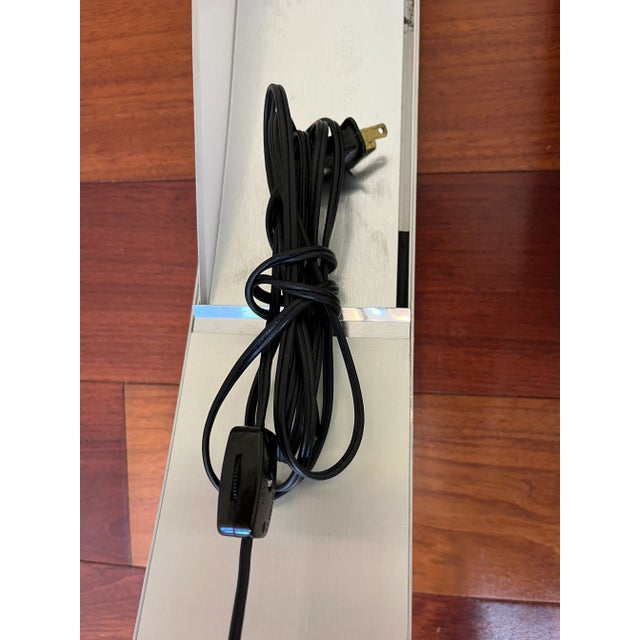 Chrome Pair 1970s Large Silver Satin Chrome Demilune Minimalist Wall Lights For Sale - Image 8 of 8