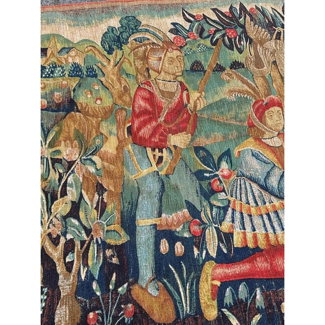 Gold French Tapestry Screenprinted by Hand, 1970s For Sale - Image 8 of 18