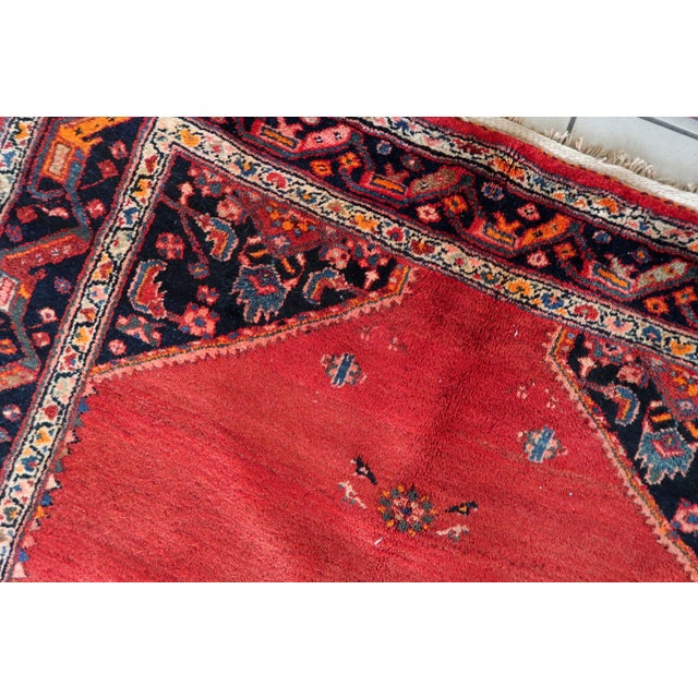 1960s, Handmade Vintage Persian Hamadan Rug 4.5' X 6.9' For Sale - Image 11 of 14