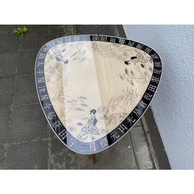 Kidney Shaped Coffee Table with Geisha Motif, 1950s For Sale - Image 16 of 18