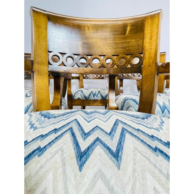 Set of 6 Solid Wood Dining Room Armchairs, Usa 1970s For Sale - Image 10 of 12