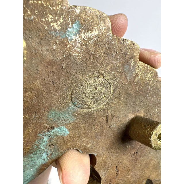 Metal Pair of 1950s Pepe Mendoza Bronze Iguana Enameled Handles For Sale - Image 7 of 7