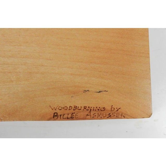 Rustic Vintage Pyrograph Roadrunner Drawing For Sale - Image 3 of 7