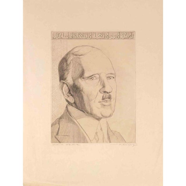 Paul Flury, Portrait of Mustafa Kemal Atatürk, Etching For Sale - Image 3 of 3