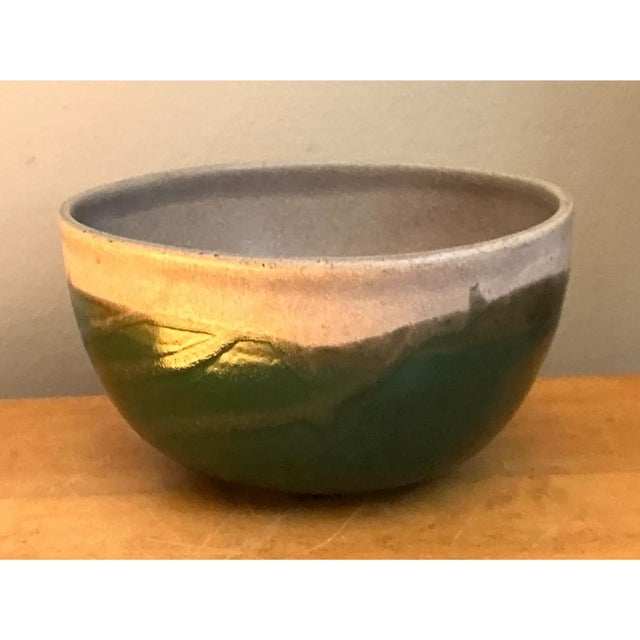 Ceramic Vintage Glazed Studio Pottery Bowl For Sale - Image 7 of 12