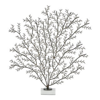 Cetus Coral Branch Metal Sculpture on Marble Base, Medium For Sale