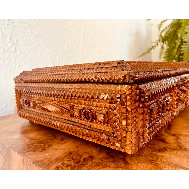1910s 1910s German Tramp Art Flatware Storage Box For Sale - Image 5 of 11