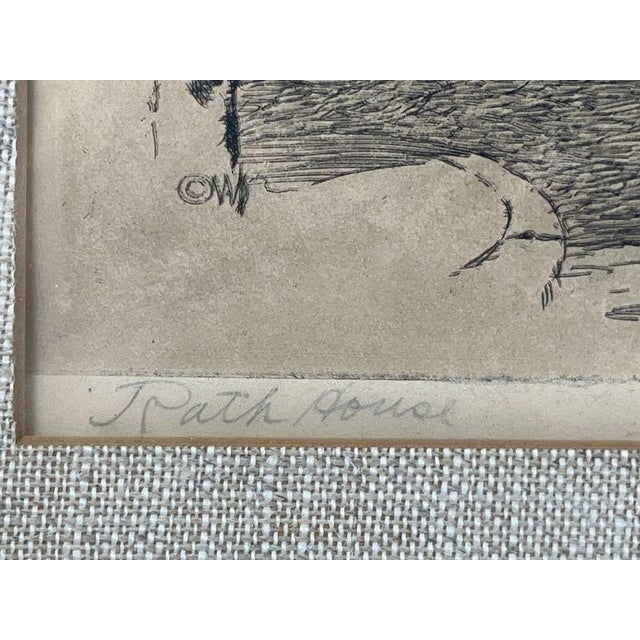 An atmospheric late-19th-century original etching by American artist Harley DeWitt Nichols depicting a densely layered...