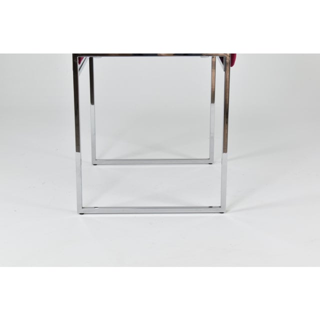 Set of 4 Chrome & Velvet "Sq-Al" Dining Chairs by Willy Rizzo, Italy, 1970s For Sale - Image 13 of 14