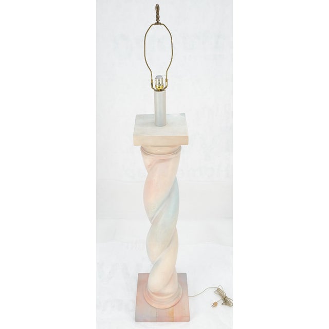 Beige Twisted Rope Style Base Massive Decorative Floor Lamp Mid Century MINT! For Sale - Image 8 of 13